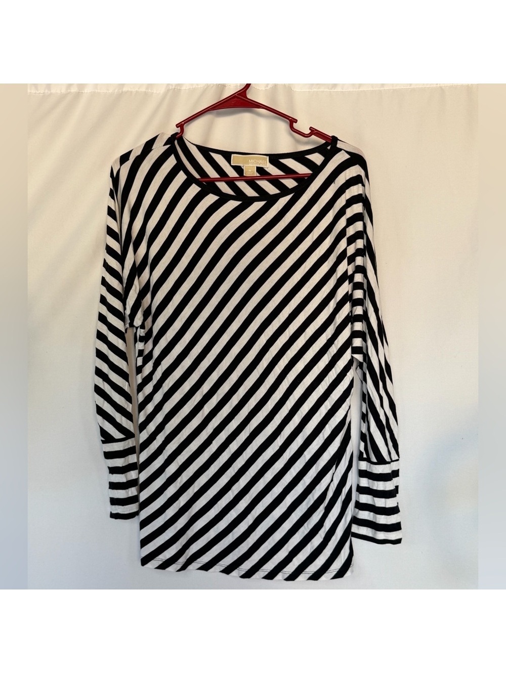 Striped Black and White Women's long sleeve Top